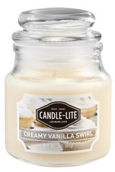 CANDLE-LITE 3827553 Jar Candle, Creamy Vanilla Swirl Fragrance, Ivory Candle, Pack of 6