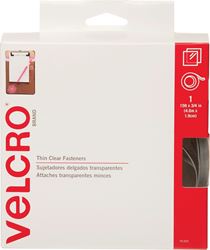 VELCRO Brand 91325 Fastener, 3/4 in W, 15 ft L, Clear, 5 lb