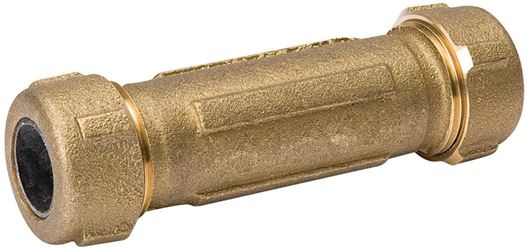 B & K 160-304NL Pipe Coupling, 3/4 in, Compression, Brass, 125 psi Pressure