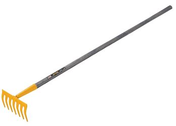 True Temper KGRM Kids Garden Rake, 3-1/4 in L Head, 7-1/2 in W Head, 7-Tine, Steel Head, 42 in L Handle