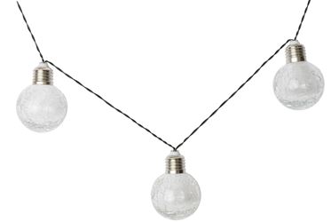 Boston Harbor Solar Crackle Glass Ball String Light, 10PC