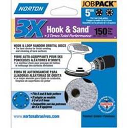 Norton 04036 Sanding Disc, 5 in Dia, 11/16 in Arbor, Coated, P150 Grit, Fine, Alumina Ceramic Abrasive, Paper Backing