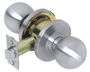 Tell Manufacturing CL100002 Passage Door Knob, Steel, Satin Chrome