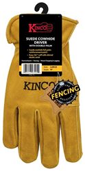 Kinco 97-XL Gloves, Mens, XL, Keystone Thumb, Shirred Elastic Cuff, Cowhide Leather, Gold