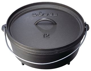 Lodge L12CO3 Camp Dutch Oven, 6 qt Capacity, Cast Iron, Black, Bail Handle