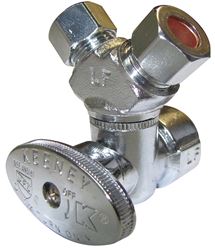 Plumb Pak PP2901VLF Stop Valve, 1/2 x 3/8 x 3/8 in Connection, FIP x Compression x Compression