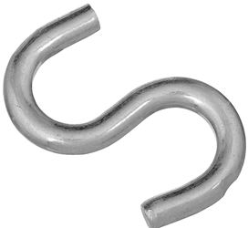 National Hardware N273-433 S-Hook, 140 lb Working Load, 0.9 in Dia Wire, Steel, Zinc