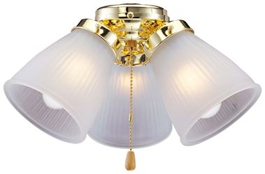 Boston Harbor Ceiling Fan Light Kit, Frosted Glass, Polished Brass, Polished Brass