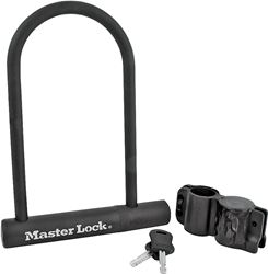 Master Lock 8170D U-Lock, Keyed Different Key, 1/2 in Dia Shackle, Steel Body, 6-1/8 in W Body