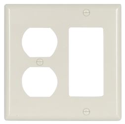 Eaton Wiring Devices 2157LA-BOX Combination Wallplate, 4-1/2 in L, 2-3/4 in W, Standard, 2 -Gang, Thermoset