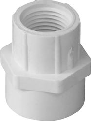 IPEX 435958 Reducing Pipe Adapter, 1 x 3/4 in, Socket x FPT, PVC, White, SCH 40 Schedule, 150 psi Pressure