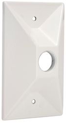 Hubbell 5186-6 Cluster Cover, 4-19/32 in L, 2-27/32 in W, Rectangular, Zinc, White, Powder-Coated