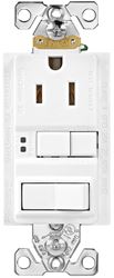 Eaton TRSGFS15W-M-L Receptacle, 125 V, 15 A, NEMA: NEMA 5-15R, White