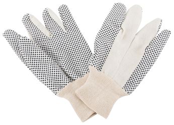Diamondback GV-522PVD-3L Cotton Work Gloves with PVC Dots, Mens, One-Size, Straight Thumb, Knit Wrist Cuff, Fabric 80% Cotton 20% Polyester, Pack of 12