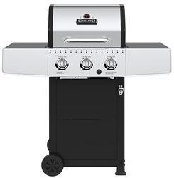 GrillPro 241154 Gas Grill, 30,000 Btu, Liquid Propane, 3-Burner, 330 sq-in Primary Cooking Surface, Black