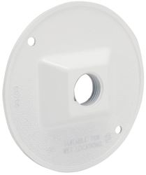 Hubbell 5193-6 Cluster Cover, 4-1/8 in Dia, 4-1/8 in W, Round, Metal, White, Powder-Coated