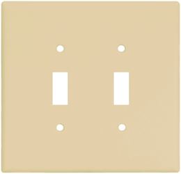 Eaton Wiring Devices 2149V-BOX Wallplate, 5-1/4 in L, 5.31 in W, 2 -Gang, Thermoset, Ivory, Pack of 10