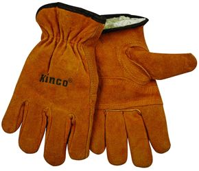 Kinco 51PL-XL Driver Gloves, Mens, XL, 10-1/2 in L, Keystone Thumb, Easy-On Cuff, Cowhide Leather, Gold