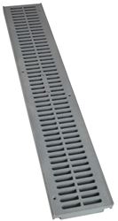 NDS 241-1 Drain Grate, 24 in L, 4.13 in W, Rectangular, 3/8 x 3-1/4 in Grate Opening, HDPE, Gray