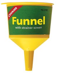 Coghlans 8100 Funnel with Strainer Screen, Polypropylene Handle, Yellow Handle