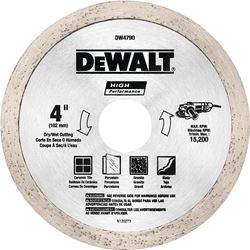 DeWALT DW4790 Tile Blade, 4 in Dia, 1/16 in Thick, 5/8 to 7/8 in Arbor