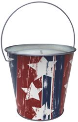 Seasonal Trends Y2563 Candle with Handle Bucket, Bucket, Printed Stars and Stripes, Citronella, 54 x 41.5 x 26 cm, Pack of 24