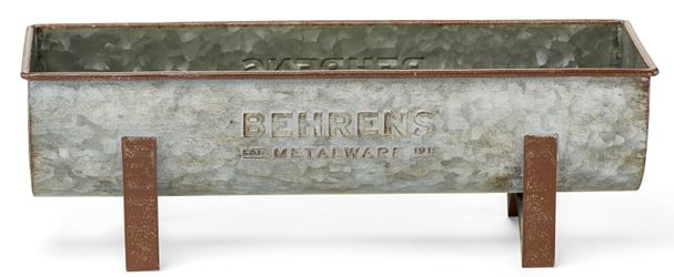 Behrens M19TP1 Planter, 5 in H, 5 in W, 15 in D, Steel, Aged