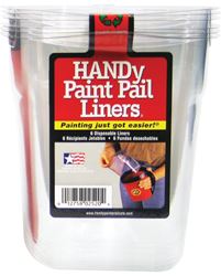 Handy Products BER-2520-CT Paint Pail Liner, 1 qt, Plastic, Clear