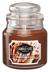 CANDLE-LITE 3827549 Jar Candle, Cinnamon Pecan Swirl Fragrance, Caramel Brown Candle, Pack of 6