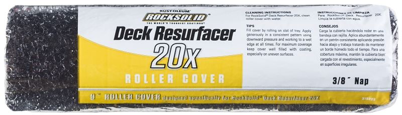 Rust-Oleum 318223 Deck Resurfacer Roller Cover, 3/8 in Thick Nap, 9 in L