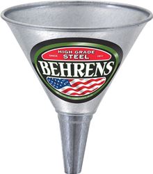 Behrens GF51 Funnel with Screen, 1 qt Capacity, Galvanized Steel, 7 in H