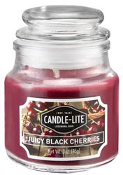 CANDLE-LITE 3827565 Jar Candle, Juicy Black Cherries Fragrance, Burgundy Candle, Pack of 6