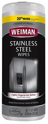 Weiman 92 Stainless Steel Wipes, 8 in L, 7 in W, Fresh, Pack of 4