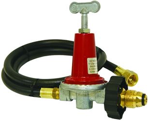 Bayou Classic 5HPR-40 Regulator and LPG Hose, 3/8 in Connection, 48 in L Hose