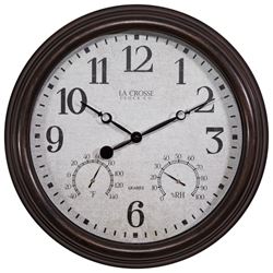 Equity 404-3015 Clock, Round, Brown Frame, Plastic Clock Face, Analog