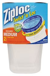 Ziploc 71287 Food Container Set, 32 oz Capacity, Plastic, Opaque, 4-1/2 in L, 4-1/2 in W, 6-1/8 in H