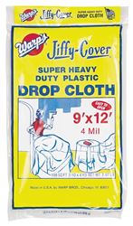 Warps 4JC-912 Drop Cloth, 12 ft L, 9 ft W, Plastic, Clear