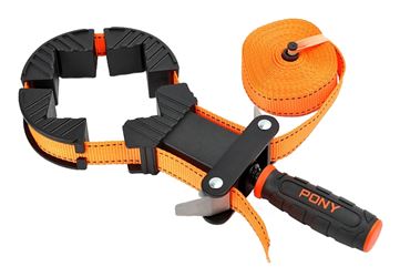 Pony 1225 Band Clamp, 1000 lb Clamping, 15 ft Max Opening Size, PVC Body, Orange Body