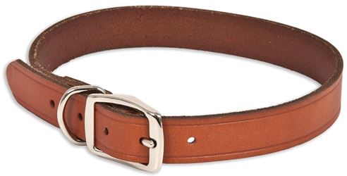 Ruffmaxx 10829 Dog Collar, 18 in L Collar, 1 in W Collar, Leather, Brown, Pack of 2