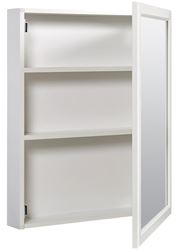 Zenna Home WRW2025 Medicine Cabinet, 20 in OAW, 4 in OAD, 25 in OAH, Wood, White, 2-Shelf