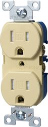 Eaton Wiring Devices TRBR15V-BXSP Duplex Receptacle, 2 -Pole, 15 A, 125 V, Back, Side Wiring, NEMA: 5-15R, Ivory