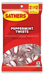 Sathers 2688 Twist Candy, Peppermint Flavor, 3.2 oz 12 Pack 