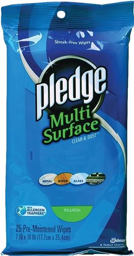 Pledge 21462 Cleaning Wipes, 10 in L, 7 in W