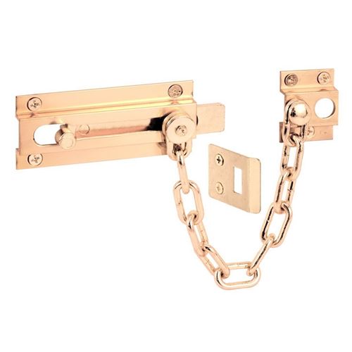 Defender Security U-9911 Chain Door Guard, Brass, Polished Brass