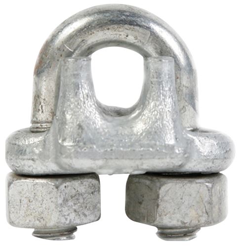 BARON 26014 Rope Clip, 1/4 in Dia Wire Rope, Iron, Galvanized