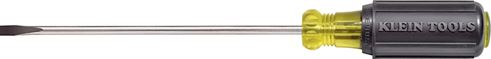 Klein Tools 601-3 Screwdriver, 3/16 in Drive, Cabinet Drive, 6-3/4 in OAL, 3 in L Shank, Rubber Handle