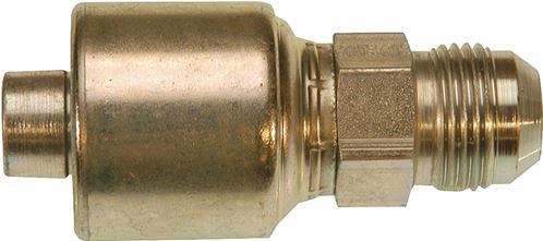 Gates MegaCrimp G25165-0608 Hose Coupling, 3/4-16, Crimp x JIC, Straight Angle, Steel, Zinc