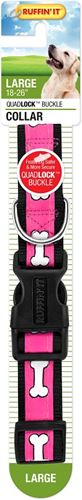 Ruffin'It 39943 Adjustable Dog Collar, 18 to 26 in L, 1 in W, Jacquard/Nylon