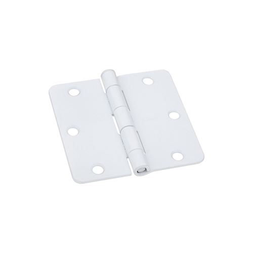 National Hardware N830-336 Door Hinge, 3-1/2 in H Frame Leaf, Steel, White, Non-Rising, Removable Pin, 50 lb