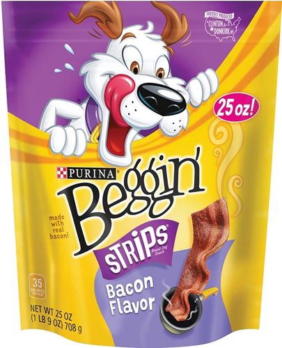 Purina 3810011049 Dog Treat, Bacon Flavor, 25 oz Pouch